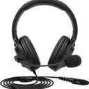 WODASEN Noise Cancelling Overhead Headset with Boom Mic PTT for Ailunce HD1 HD2 HA1G Retevis RT29 RT47 RT47V RT48 RT87 NR30 RB23 RB46 EX500 GP328plus Walkie Talkie