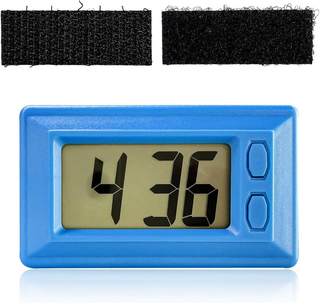 Digital Dashboard Clock, Portable Automotive Electronic With Clear LCD Display, Mini Calendar for Car Truck Home Desk Office, Accessories (Blue)