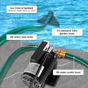 Water Transfer Pump, 115V 1/10HP Electric Utility Pump with On/Off Switch 2 * 6 ft Water Hoses Kit for Removing Water from Garden Pools Aquariums Hot Tub Draining 1/8 Low Suction for Rain Barrel