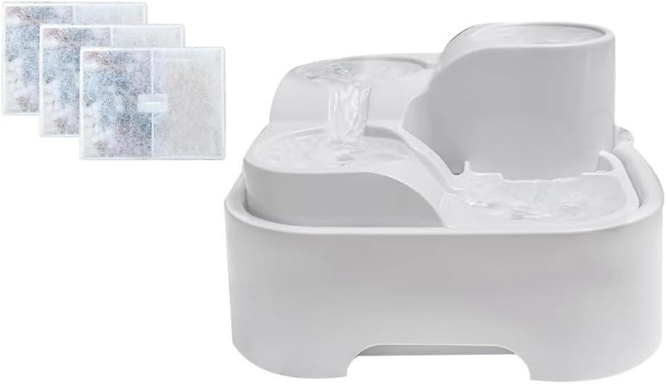 Cat Water Fountain,Pet Drinking Fountain for Multiple Pet,Ultra Silent Cat Water Bowl,for Small Medium Cat Kitty, White