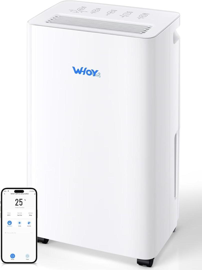 Dehumidifier for Home, 2000 Sq. Ft., Max 50 Pints, 1.6L Tank, App-Controlled, With 4.9 ft Drain Hose,Child Lock, Smart Ideal for Bedrooms & Living Rooms