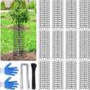 12p Tree Protectors from Deer,16.5 Inches High Pre-Curved Metal Mesh Tree Trunk Protector Stackable Vertically or Horizontally, Tree Tubes Wrap for Saplings and Fruit Garden