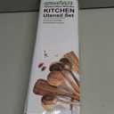 Wooden Kitchen Utensils Set,GUDAMAYE 9 PCs Natural Teak, Wooden Spoons, For Non-Stick Pan for Cooking