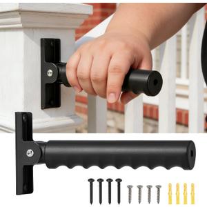 Doorway Flip Up Grab Bars for Wall, 9" Long Grip Handle Supports Up to 300LBS Grab Bars for Seniors, Elderly, Disabled, Non-Slip Assist Hand Railsfor Wall, Doorway, Stairs(1 Pack)