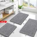 Smiry Bathroom Rugs Mat 36x24, Extra Soft Absorbent Chenille Bath Rugs, Non Slip Rubber Backing Machine Washable Quick Dry Bath Mats for Bathroom Floor, Tub, Shower, Home Decor Accessories, Grey