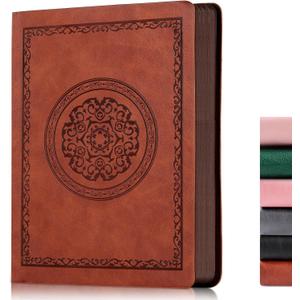 Fetinar 2026 Leather Vintage Journal Notebook,300 Pages,Leather Softcover Lined Journal Notebooks for Women Men,Notebook Journals for Writing Travel,Business,Office,7.1'' X 9.8''