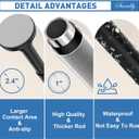 SUNALLY Shower Curtain Rod Adjustable 32-75 Inch, Spring Tension Shower Rods Stainless Steel Telescoping Curtain Rod for Bathroom or Windows, No Drilling, No Slip, No Rust, Black
