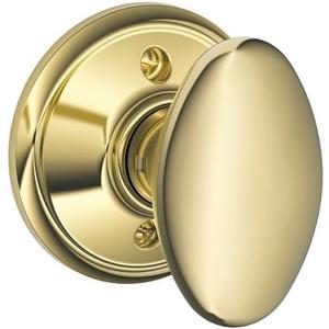 SCHLAGE Knob Non-Turning Lock, Bright Brass (F170 SIE 605)