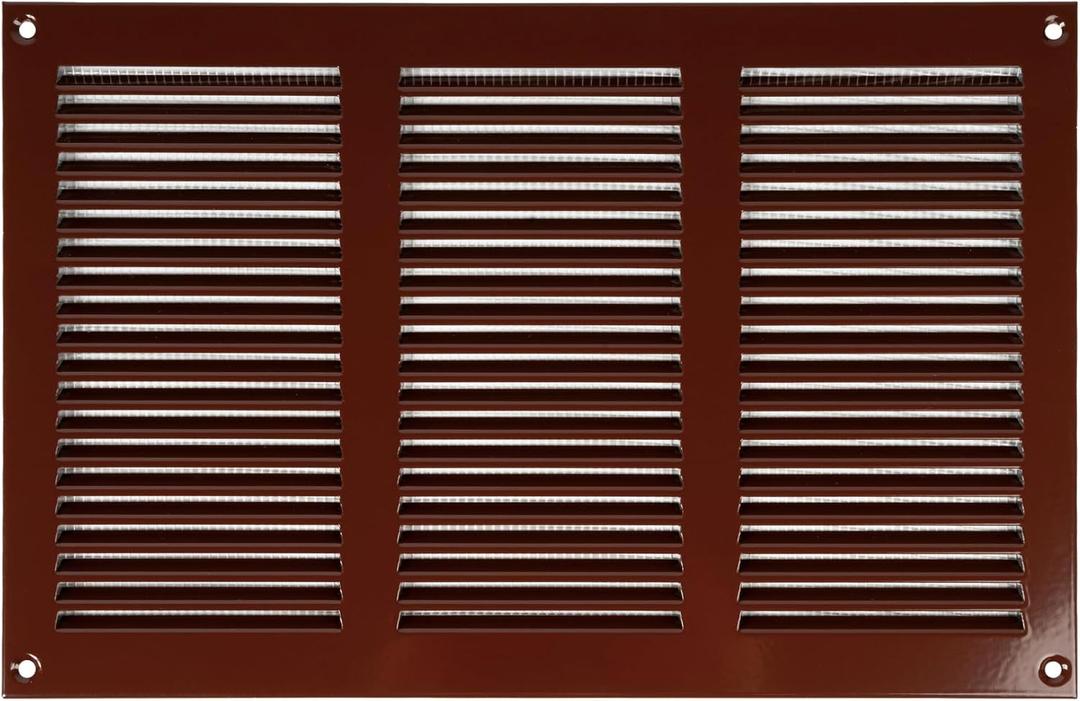 Vent Systems 12'' x 8'' Inch (Overall Dimensions) - Brown - Air Vent Duct Cover Metal Return Grill with Built in Pest Guard Screen HVAC Vent Duct Cover for Home Improvement
