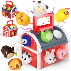 1-6 Year Old Girl Gifts, Animal Farm Montessori Toys for 1-5 Year Old Toddler Boy Toys 2-3 Farm Animals for Toddlers 1-3 Animal Toys Toddler Girl Toys Sensory Birthday Gifts for Girls (Multicolored)