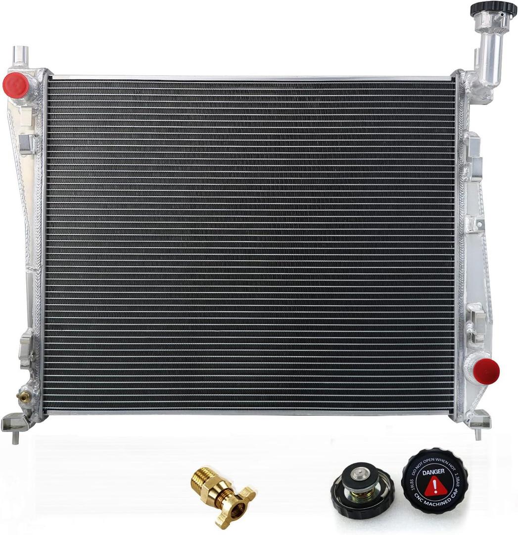All Aluminum Radiator for 2011-2021 2012 2013 2014 2015 2016 2017 2018 2019 2020 Jeep Grand Cherokee Dodge Durango 3.6L V6 5.7L V8, 2 Row Core Cooing Radiators