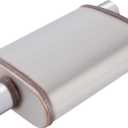 LCGP 2.25inch Muffler, Performance Chamber Exhaust Muffler, 2.25" Center In/Offset Out, 20" Overall Length Straight-Through Performance with Stainless Steel Muffler for Truck, Cars(2.25''Inlet/Outlet)