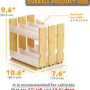 SpaceAid Bamboo Pull Out Spice Rack Organizer for Cabinet, Heavy Duty Slide Out Seasoning Kitchen Pantry Sliding Vertical Organization, 7.6" Wide, 3 Drawers(2" Wide), 2-Tier, Natural