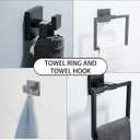 Bathroom Towel Bar Holder Sets Matte Black 4-Piece Bathroom Hardware Set Stainless Steel Bath Accessories Kit. Wall Mounted,23.6 Inch