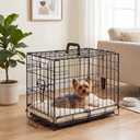 Sweetcrispy 18 Inch Dog Crate, Small Dog Cage, Foldable Puppy Pet Kennel | Single Door, Metal Kennel, Secure Lock, Removable Tray, Indoor Outdoor Training Travel