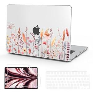 B BELK Compatible with MacBook Air 13 inch Case 2025 2024 2023 2022 M4 M3 M2 A3240 A3113 A2681, Plastic Hard Shell + Keyboard Cover + Screen Protector for MacBook Air 13.6 inch Case, Golden Garden