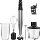 Turelar Immersion Blender Handheld Corded Hand Blenders Set 1100W, Trigger Variable Speed 5 in 1 Stick Emulsifier with Chopper, Whisk and Frother for Soup, Baby Food and Smoothies