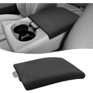 KBH Center Console Armrest Cover for Ford F150 2004-2010, Middle Console Lid Protector Interior Accessories, Polyester Fabric, Washable, Anti-Scratch, Black (Fits Jump Seat Only)