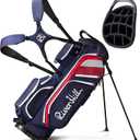 14 Way Golf Stand Bag, Lightweight Golf Bags w/Full-Length Dividers, 9 Pockets, Padded Strap, Cooler Pocket, High-Tech Zippers, Rain-Hood, Free Shoe Bag for Men & Women