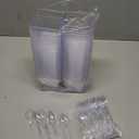 TOFLEN 50 Pack 3.5 oz Plastic Dessert Cups with Spoons, Irregular Square Mini Dessert Bowls for Party Trifle, Yogurt Parfait, Pudding, Appetizers