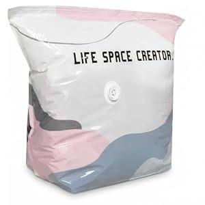No Pump Vacuum Storage Bags â€“ Large Cube Compression Storage Bags for Clothes, Comforters & Bedding, Space Saver Press & Seal Bags for Closet, Travel & Off-Season Storage (1 Pack)