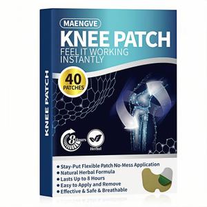 Herbal Knee Pain Relief Patches 40 Pack  Extra Strength Self-Heating Pads for Bone on Bone, Joint & Muscle Care  12H Natural Heat Therapy Wraps for Knee, Back, Shoulder Pain Comfort