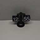 mooas Flip Desk Clock (Black), Retro Vintage Design Auto Flip Desk/Table Clock Large Number Battery Powered Internal Gear Operated Home Dcor Ideal for Home Office School Hotel Caf