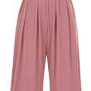 KIRUNDO Womens Jumpsuit Dressy Casual Summer Outfits One Piece Cap Sleeve Mock Neck Wide Leg Pants Rompers with Pockets (M)