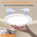 Rechargeable Motion Sensor Ceiling Light with Remote, Battery Operated Closet Light No Wiring, Wireless LED Shower Lights, 3 Colors Dimmable Indoor Overhead Lamp for Closet Shower Pantry Shed Hallway