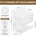 MyGift Dry Erase Marker Holder 10 Slots Whiteboard Marker Holder For Wall Dry Erase Eraser Holder Wall Mount White