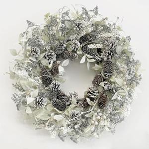 24 inch White Christmas Wreath,Winter Wreaths for Front Door with Pinecones Berries for Fireplace Xmas Decorations,Front Porch Decor and Wall Window Decor