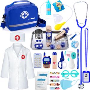 Doctor Kit for Kids, 35 Pcs Kids Doctor Kit for Toddlers 3-5 with Medical Storage Bag & Real Stethoscope, Pretend Play Doctor Set for Fun Role Playing Game