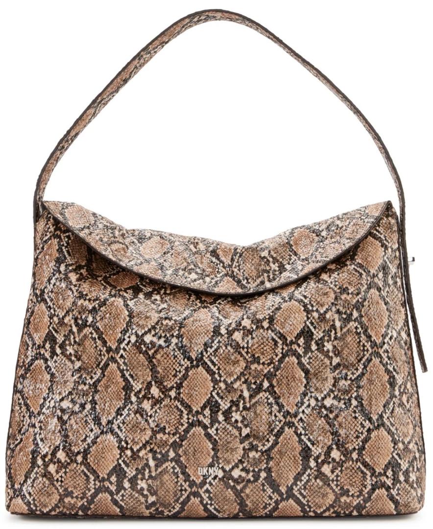 DKNY Tania Hobo Large Shoulder Bag Python Silver