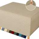 YEMYHOM Ottoman Cover Latest Jacquard Design High Stretch Folding Storage Footstool Protector Rectangle Removable Slipcover (Ottoman Large, Khaki)