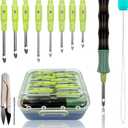 Punch Needle Tool Kit - Ergonomic Handle (Length Adjustable), 8 Interchangeable Needles (5mm/3.5mm), Storage Box with Essential Accessories | Ideal Gift for Beginners