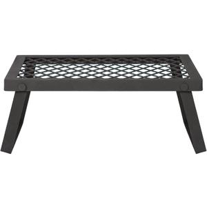 Amazon Basics Heavy-Duty Portable Camping Grill Grate for Outdoor Open Flame Cooking, Foldable, Sturdy, 15.9" x 12.2", Black