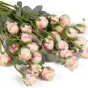 Artificial Flowers Fake Silk Rose with Long Stem for DIY Bouquets Wedding Centerpiece Party Home Kitchen Decoration