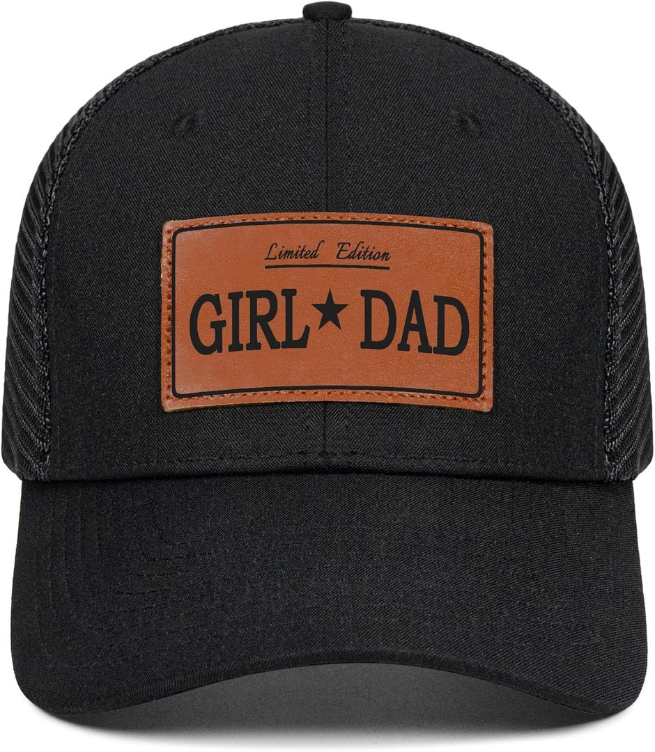 Girl and Dad Hat Gifts for Father Men from Daughter Wife,Fathers Day,Birthday,Christmas (One Size, 01.black-black)