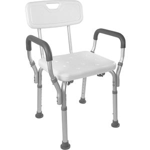 Vaunn FSA/HSA Eligible Medical Shower Chair Bath Seat with Padded Arms, Removable Back and Adjustable Legs for Bathtub Safety and Supports Weight up to 350 lbs