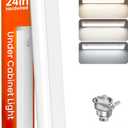 ALUSSO LIGHTING 24 Inch LED Under Cabinet Lighting Hardwired, 5CCT Color Selectable 2700K-5000K Dimmable 15W 1200LM High Brightness, CRI 90 Strip Linkable Under Counter Lights for Kitchen, 1 Pack