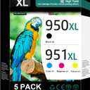 950XL and 951XL Ink Cartridges Combo pack (5-Pack) Replacement for HP 950XL 951XL Ink Cartridges for HP Printers OfficeJet 8600 Series Pro 251dw, 8100, 8600 Series,C2P01FN, 2 Black,Cyan,Magenta,Yellow