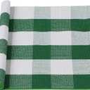 uxcell Buffalo Check Rug,Plaid Outdoor Rug,Layered Door Mat,Cotton Gingham Rugs,Floor Mat for Front Porch/Runner/Bedroom/Kitchen/Farmhouse 51"x24" Green & White