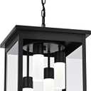 TODOLUZ Large 4-Light Black Outdoor Pendant Light Fixture, 5CCT Dimmable Exterior Ceiling-Mounted Porch Lighting (3000K/3500K/4500K/5000K/6000K)