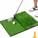 Golf Hitting Mat,Golf Mat for Practice Indoor/Outdoor, High-Elasticity Artificial Turf Mat, Portable Golf Swing Training Mat for Garage Simulator Chipping Driving Training, 16"*23"-10MM