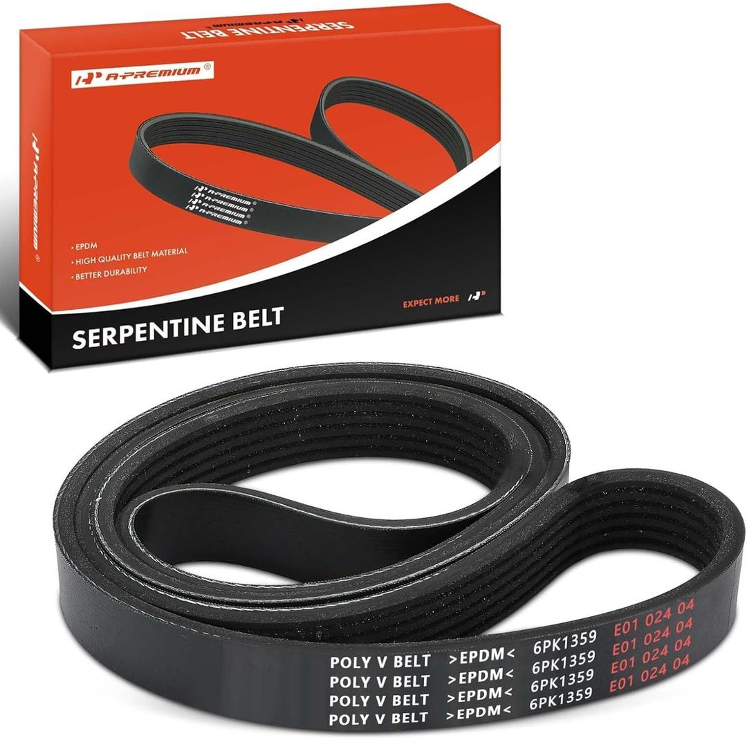 A-Premium 53.71 Inch Air Conditioning Serpentine Drive Belt Compatible with Ford, Mercury & Peterbilt Cars - F-150 F150 2011-2014, Escort 1991-1993, Escort 1991-1993, 320 2006