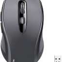 TECKNET Bluetooth Mouse, 4000DPI Wireless Mice for Laptop 2-in-1(BT 5.0/3.0+2.4Ghz) Computer Portable PC Mouse Wireless with USB Receiver for Mac (USB-A+Bluetooth, Light Black)