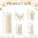 Yinkin 5 Pcs Ramadan Mubarak Scented Soy Candles Eid Islamic Muslim Home Decorations Ramadan Mosque Shaped Pillar Candles Set Gift for Islam Eid Muslim Festival Home Decor, 5 Design