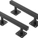 9'' Square Sliding Barn Door Handles and Pulls Pack of 2, Black Vintage Gate Pull Hanlde, Iron Handle for Gates, Garage, Sheds, Outdoor Fence, Interior Closet Handles