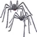JOYIN 2 Pack 5 Ft Halloween Outdoor Decorations Hairy Gray Spider, Scary Fake Giant Large Spider Haunted House Props, Halloween Lawn Porch Yard Garden Tree Decorations Party Indoor Decor