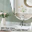 Frameless Oval Mirror, 20"x30" Bathroom Vanity Mirrors with Beveled Edge, Decorative Oval Wall Mirrors for Bedroom, Entryway, Living Room, Hangs Horizontally or Vertically